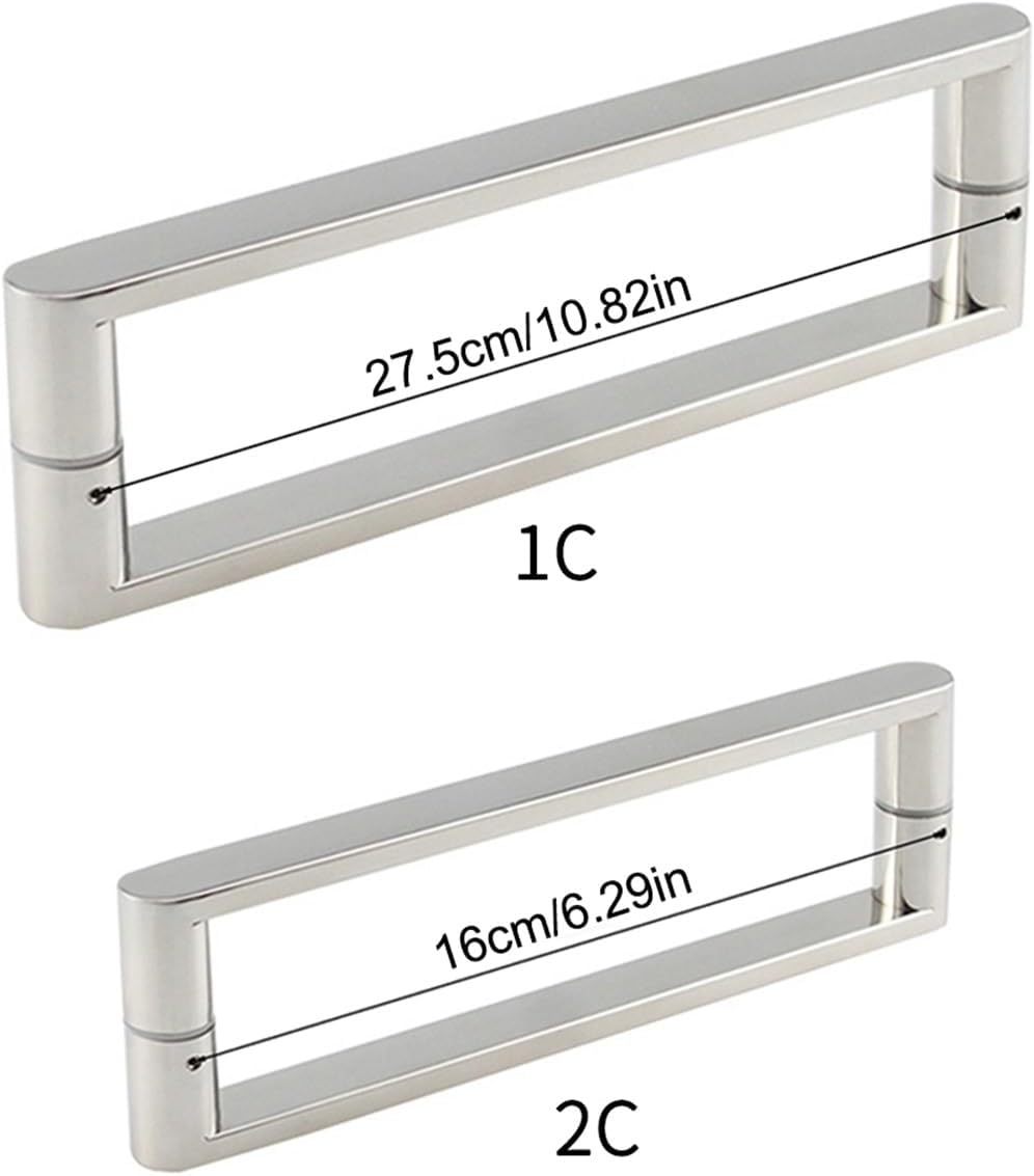 Stainless Steel Shower Screen Door Handle Grab Bar - Sliding Bathroom Glass Door Knobs Replacement Sets for Shower Cubicles(275cm)