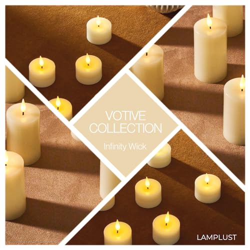 Image of LampLust Flameless Candles Battery Operated with Remote, 3 Inch LED Candles, 4 Pack, Ivory Wax, Flickering Flameless Candles, Remote & Batteries Included, Christmas Indoor Decoration & Wedding Decor