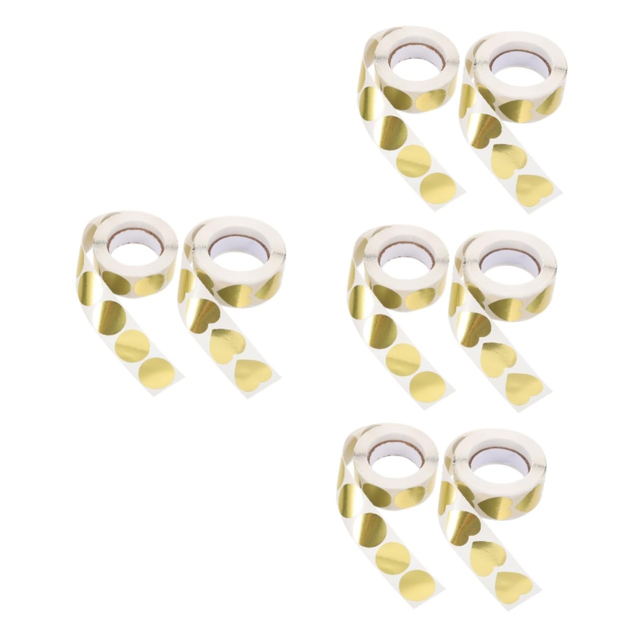 VILLCASE 8 Rollos pegatina de sellado dorado etiquetas de sello de corazón amor etiquetas decorativas etiquetas adhesivas redondas Etiquetas adhesivas doradas sobres pegatinas