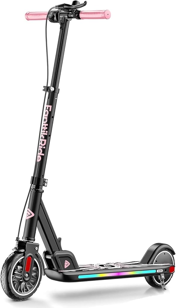 FanttikRide T9 Apex Elektroroller für Kinder, 1,3–1,7 m, 200 W Motor, LED Farblicht mit Bluetooth Musikbox, 12/16 km/h Digitalanzeige, höhenverstellbar, faltbar, bis zu 40 Minuten (Ohne ABE)
