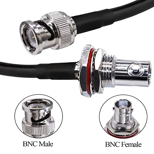 TUOLNK BNC Jumper Cable RG58 BNC Male to BNC Female Bulkhead Low Loss 50 ohm CB Radio Coax Cable 32.8FT(10M) Wifi Antenna Extension Cable for HAM Radio Antenna Security CCTV System - Image 4