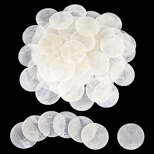 PH PandaHall 80pcs Round Capiz Shells