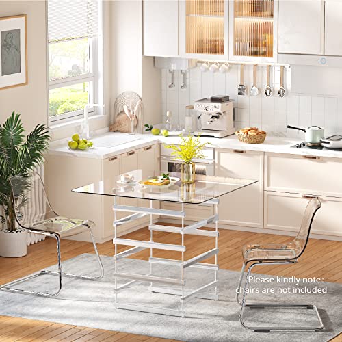 Acme Nadie Counter Height Table - 72590 - Chrome & Clear Glass #TOP1