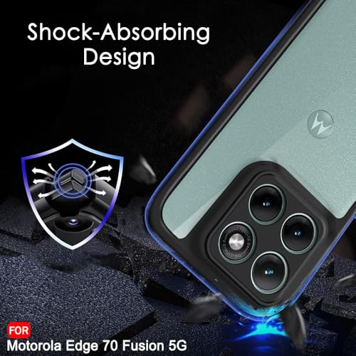 Image of TheGiftKart Hybrid Shockproof Back Cover Case for Motorola Moto Edge 70 Fusion 5G | Hard Back Cover Case for Moto Edge 70 Fusion 5G (PC & TPU, Transparent Clear Back, Black Sides)