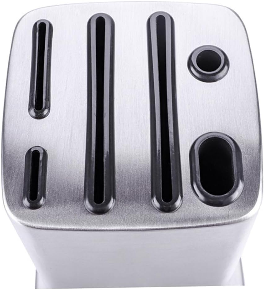 Mikinona Slot Skid Stainless Steel Holder for Cutlery Silverware Organizer Lid Tilt Style Knife Storage Rack