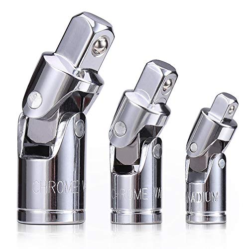 3PCS Universal Joint Socket Set Cr-V Steel Swivel Socket Adapter Set