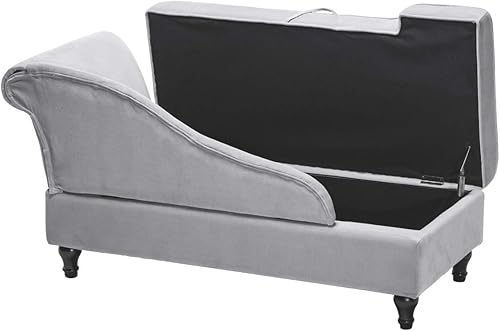 Miniatura 6 de Yongqiang Sofá chaise lounge tapizado con almacenamiento para interior, reclinable, para sala de estar o recámara, color gris, terciopelo Gris,Beige