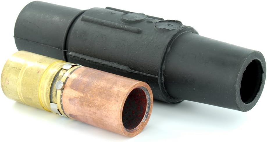 Leviton 23L26-E 23 Series Single Pole Cam-Type Contact & Insulator, Taper Nose In-Line Latching Female Connector, Crimped, 500-750MCM, 690 Amp Max, Black