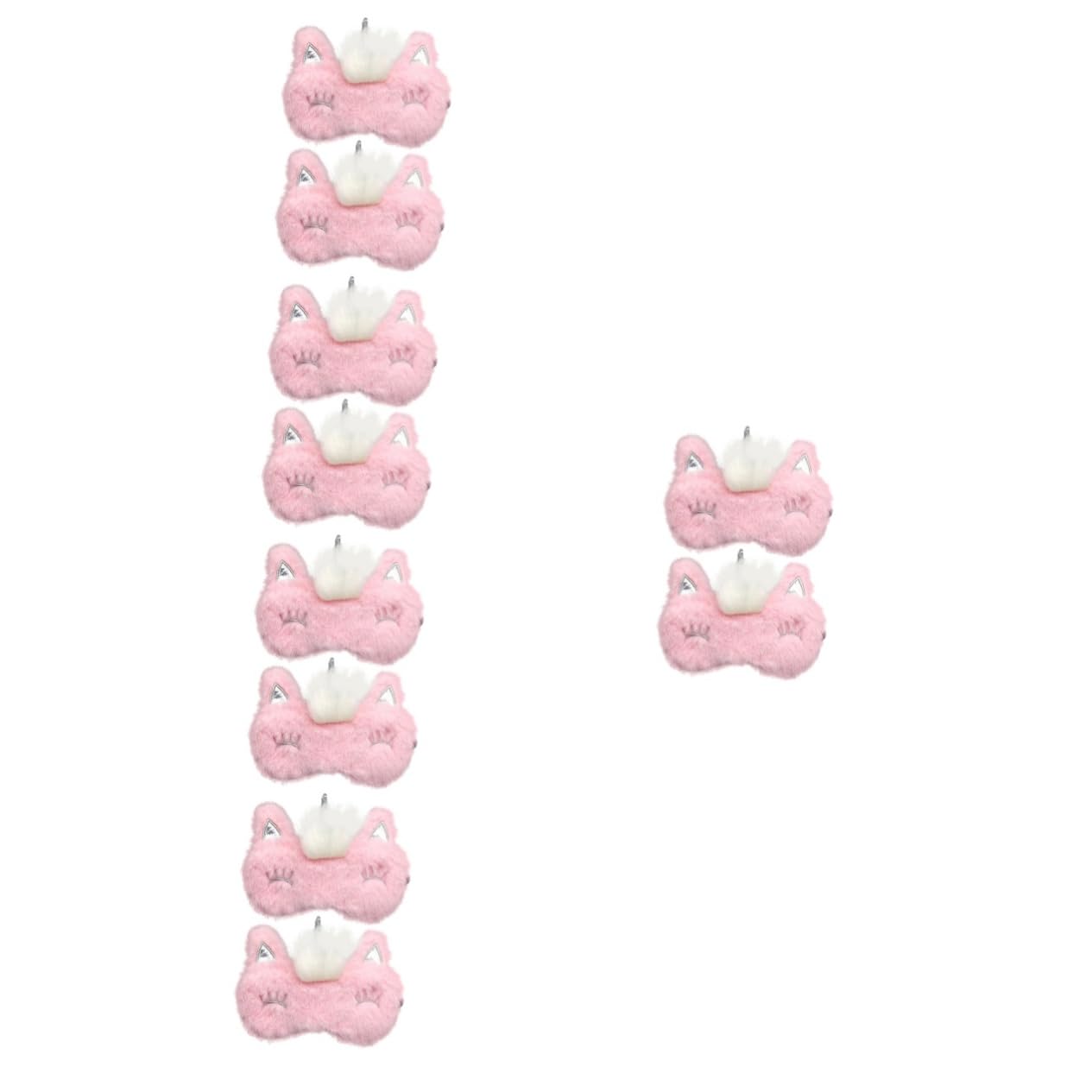 Ipetboom 10pièces Masque De Sommeil Peluche Douce Couvre-yeux Confortable Pour Garçon Fille Et Adultes Pour Voyage Siestes Bloque Totalement La Lumière