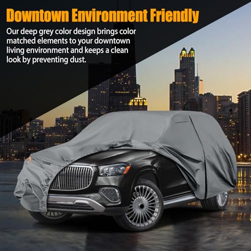 Image of Waterproof Premium Car Covers Replace for 2006-2024 Mercedes Benz GL /GLS Class 450, 10 Layers Heavy Duty All Weather Car Cover with Zipper Door, Windproof Bands for Snow Rain Dust Protection
