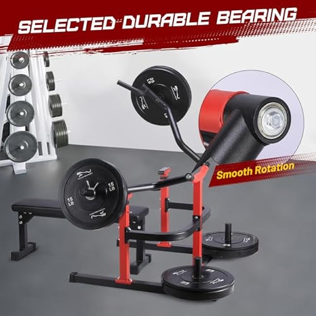 Chest Press Machine with Adjustable Flat Bench,Versatile Bench Press Rack for Home Gym,Bench Press Machine with Independent Converging Arms,Heavy-Duty Steel Structure with Smooth Bearings