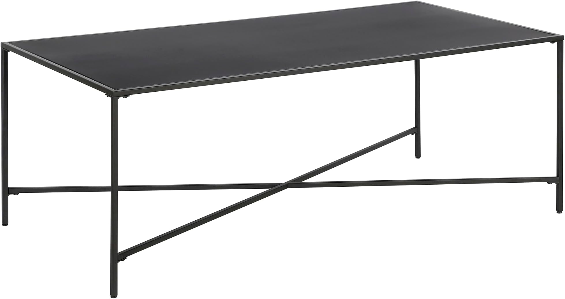 Henley 48'' Wide Rectangular Coffee Table with Metal Top in Blackened Bronze