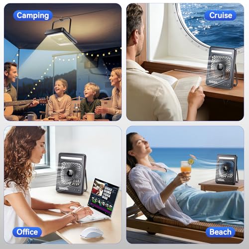 10000mAh Portable Travel Fan LED Lantern 5 Speeds 24H Runtime - image 5