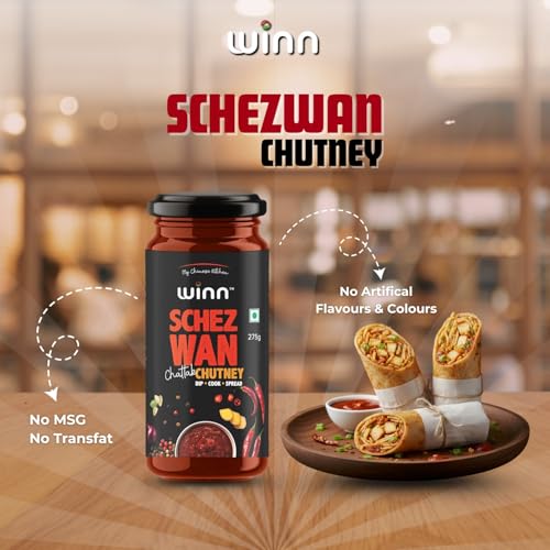 Image of Winn Schezwan Chutney 275g Glass Bottle | Pack of 1 | Chinese Schezwan Sauce | Hot & Spicy