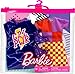Barbie Fashions 2-Pack Clothing Set, 2 Outfits Doll Include Color-Blocked Shirt with Checkered Skirt, “GRL PWR” Dress & 2 Accessories
