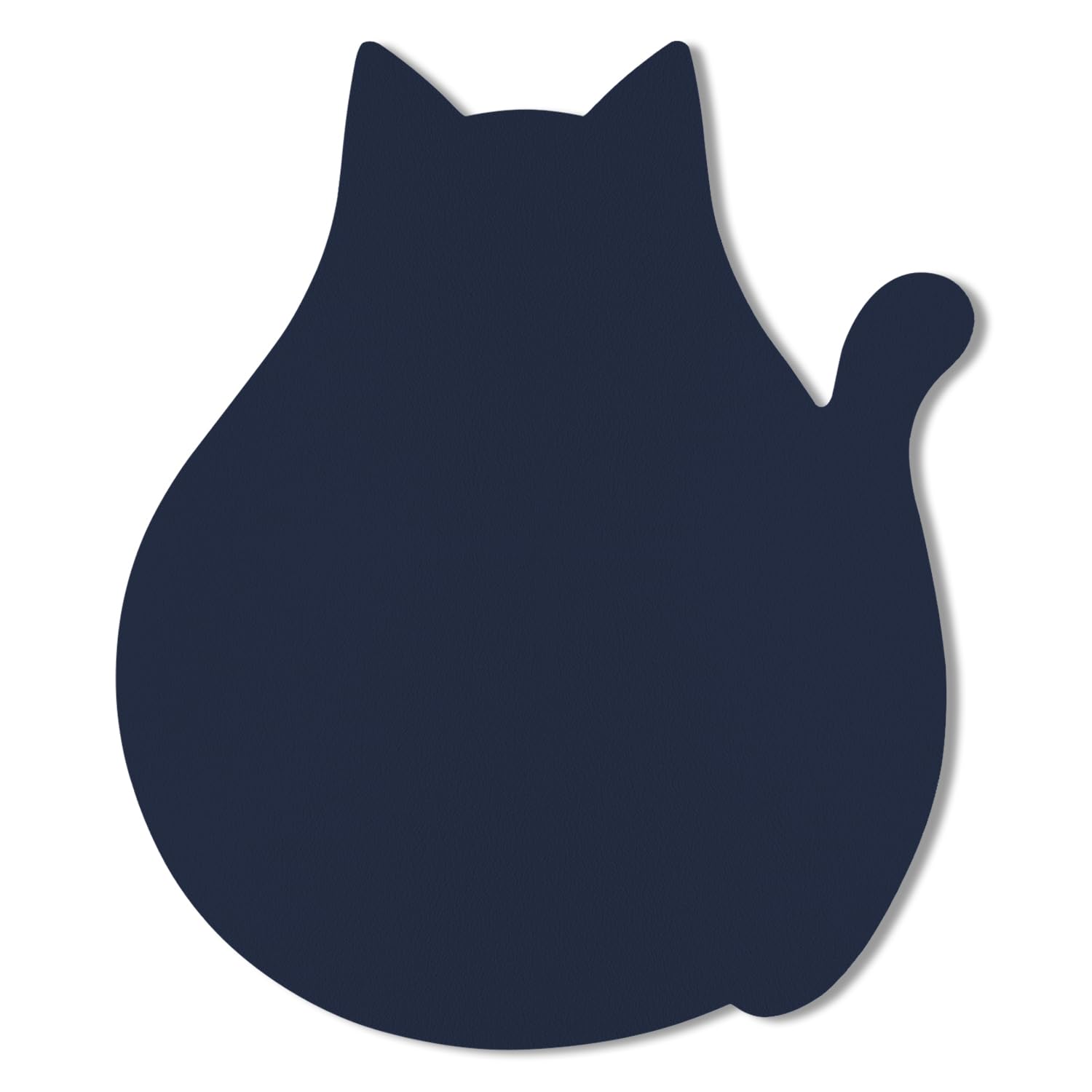 Hsxnam Funny Leather Mouse Pad Cute Cat Shape Office Desk Accessories Decor for Women Small Mousepad with Non-Slip Rubber Base Washable Waterproof, 9.7" x 8", Dark Blue