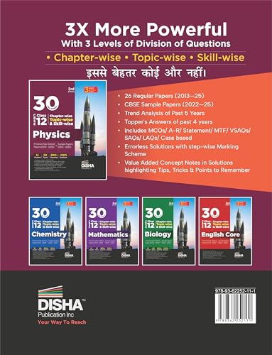 Image of 30 New Syllabus Chapter-wise, Topic-wise & Skill-wise CBSE Class 12 Physics Previous Year Solved Papers (2013 - 2025) & Sample Papers (2022 - 2025) 3rd Edition | PYQs for 2026 Exam