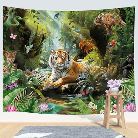 Tiger Jungle Tapestry Wall Hanging Cover