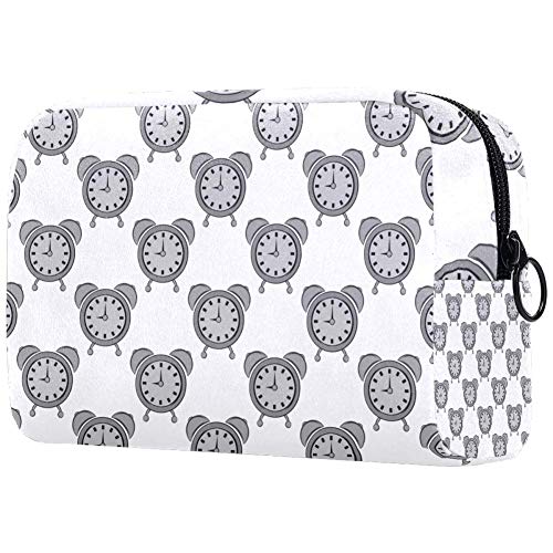 Preisvergleich Produktbild Kosmetiktasche für Damen, grauer Wecker, Hautpflege, Kosmetiktasche, mit Reißverschluss, Handtasche