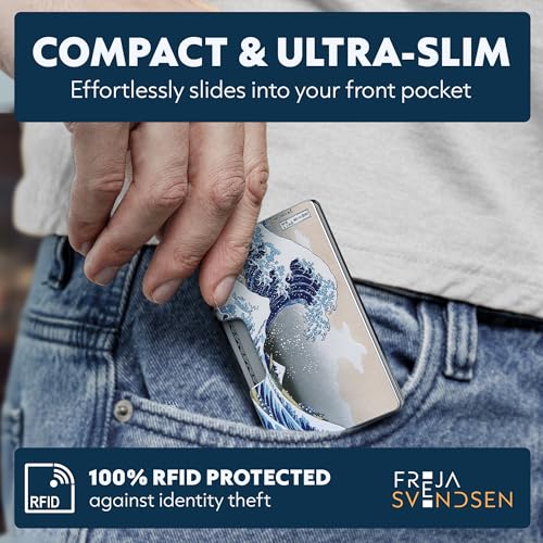 Image of Slim RFID Blocking Card Holder & Money Clip - Aluminum Wallet for Men & Women - Front Pocket Metal Minimalist Wallet Holds 15 Cards - Credit Card Holder - Durable, Lightweight, Unique Engraved Design
