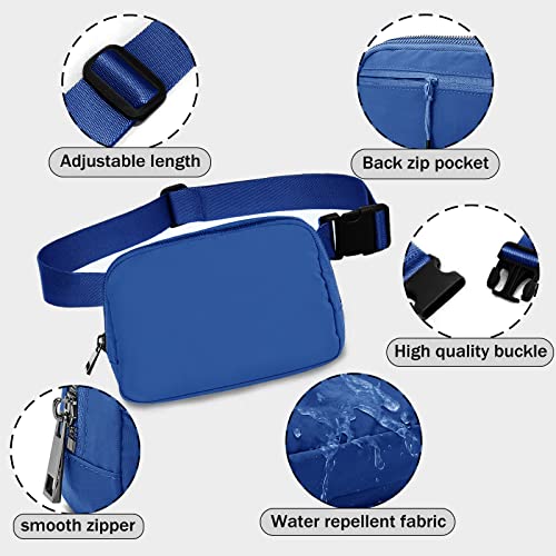 Bomvabe Bauchtasche für Damen Herren, Gürteltasche Mini Nylon mit Verstellbarem Riemen 81cm bis 130cm, Hüfttasche Leicht für Sport Outdoor Reise Running Wandern Radfahren, Bauchtasche Klein Blau
