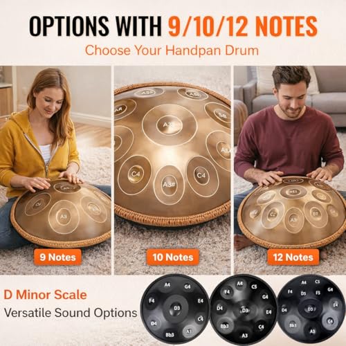 Handpan Drum D Minor para yoga y meditación 440Hz 10 notas azul miniatura 3