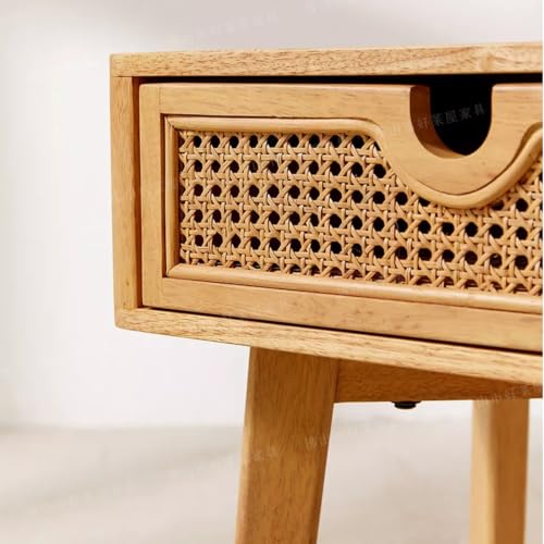 Buffet en bois naturel de qualité supérieure, meuble d'accent moderne en rotin pour séjour - 5