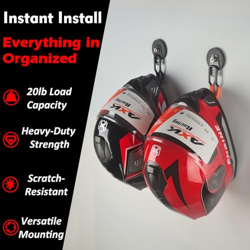 Image of MUTUACTOR Upgraded Magnetic Hooks Heavy Duty,20lbs 2PCS Magnetic Mounting Garage Utility Magnet Hook for Hanging,Anti-Slip Durable Metal J-Hooks Magnetic Hook for Garden Hose Electric Cables Shovels