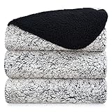 CASOFU Manta Polar Sherpa Manta Lana Gruesa Negro para Sofá y Cama de 150 Suave Mullida Acogedora al Toque Manta Borreguito Grande de Invierno Adecuado para Adulto o Mascota