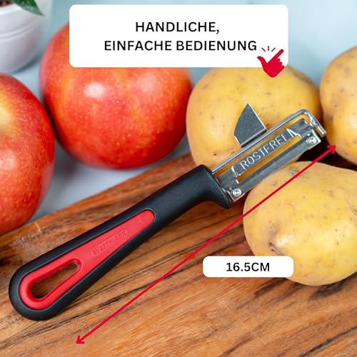 Foto von Westmark 29092270 Sparschäler Gallant, PP/TPE/Edelstahl, schwarz / rot, 16,5 x 3,7 x 2 cm