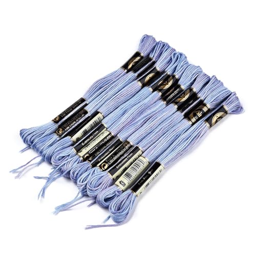 Image of FASHEWELRY 10 Skeins Embroidery Floss Thread 0.5mm Dyed Cross Stitch Floss 6-Ply Friendship Bracelet String for Jewelry Making Bracelets Sewing Knitting Stitching Craft DIY (Lavender)