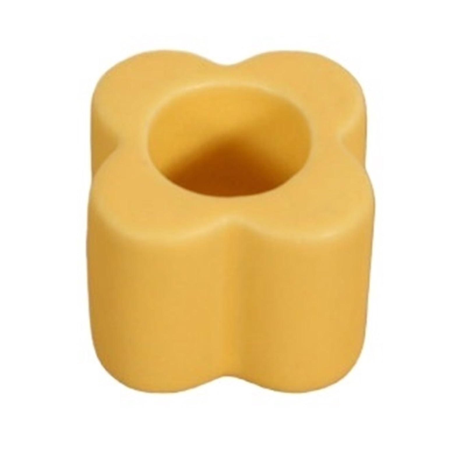 8Pcs Ceramic Cream Flower Candlestick Holder Home Decoration Handicraft Ornaments Restaurant Tabletop Candler For Wedding For Home Décor, Living Room(Yellow)