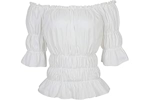 Women's Renaissance Peasant Blouse Top - Victorian Steampunk Pirate Shirt Off the...