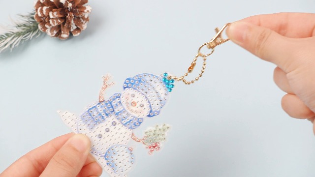 Christmas Diamond Art Hanging Kit – Snowman Crystal Gem Painting Pendant For Adults, DIY Ornament For Home Decor - View #2