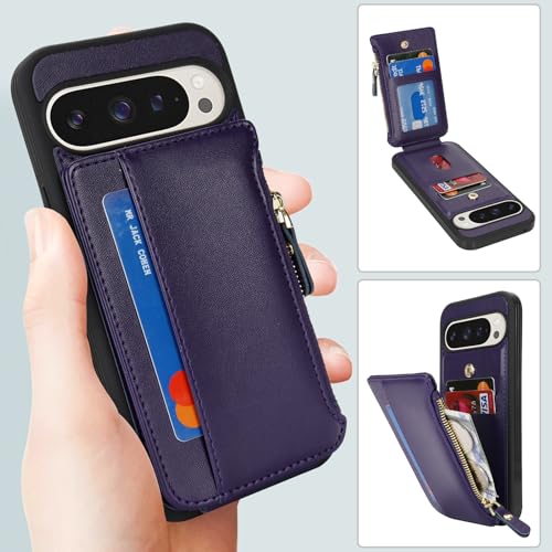 Image of Cavor for Google Pixel 9 Pro XL Case Wallet with Card Holder, Purple