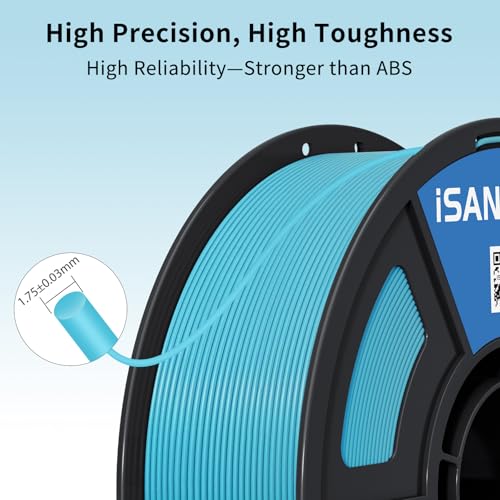 Image of iSANMATE 3D Printer Filament ASA Turquoise Blue, UV & Weather Resistant ASA Filament Perfect for Outdoor Functional Parts, for Bambu Lab 3D Printers,AMS,AMSLite, 1kg Spool (2.2lbs)