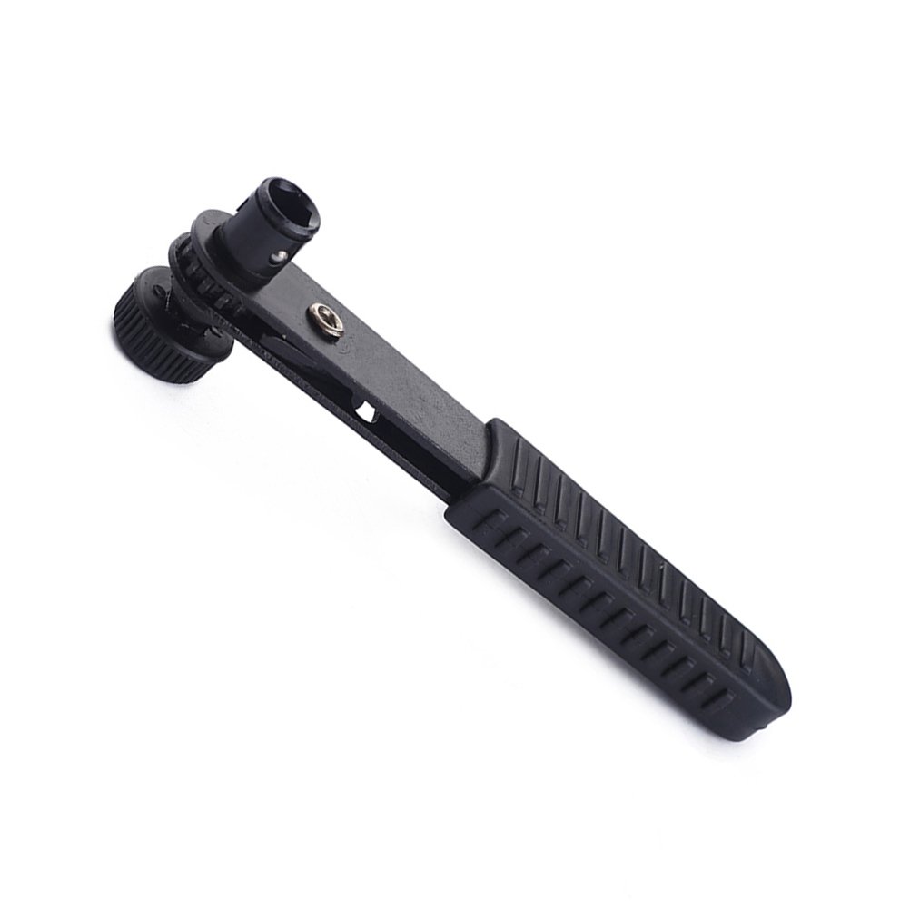 Yardwe Mini Cricchetto Nero Inserti 1/4 in Acciaio e Pvc, Chiave Compatta Rotazione a 360 Gradi per Riparazioni