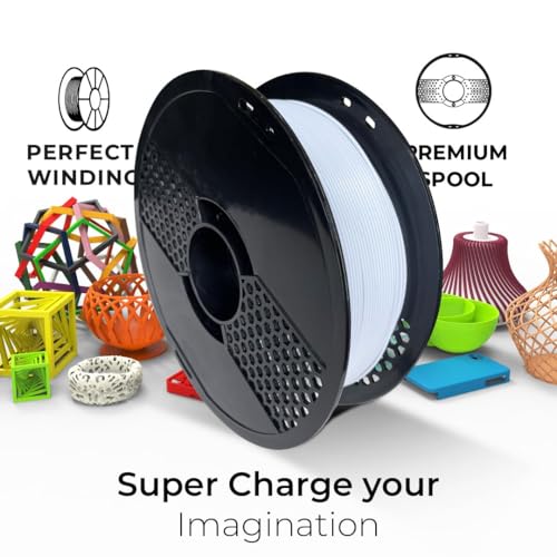 Image of NFIL3D Premium High Strength PLA+ Polar White 3D Printer Filament | Dimensional Accuracy + /- 0.015mm |1.75mm | Easy to Print, No Clogging,Smooth Finish,Tangle-Free |Compatible with All 3D Printers