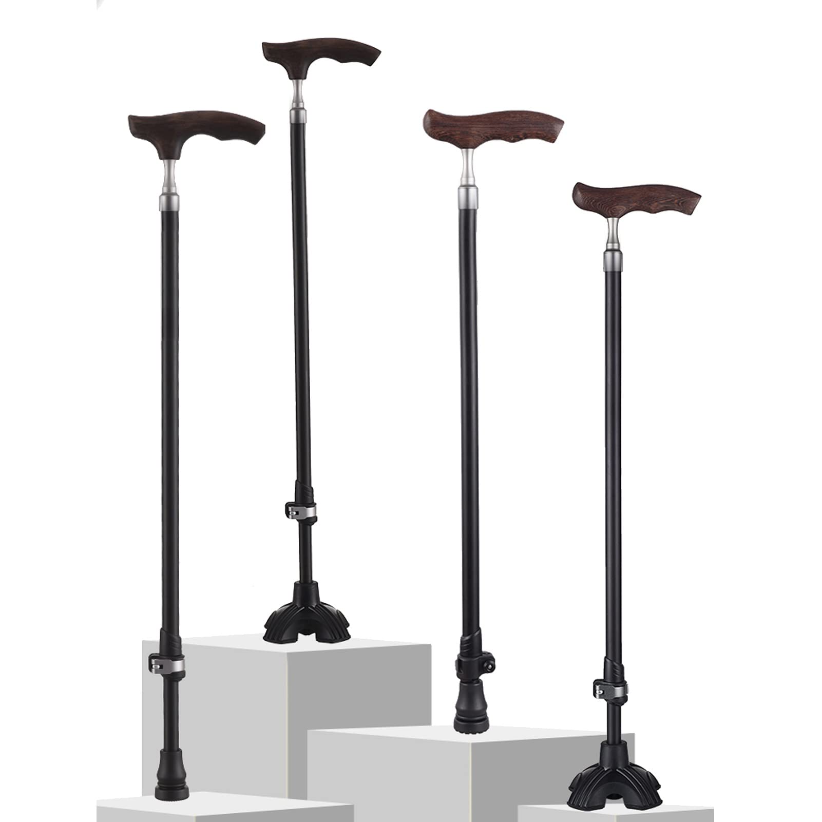 Bastón Ajustable, Bastón Ergonómico Ligero Antideslizante de Aluminio para Ancianos, Adecuado para Una Altura de 140-190 Cm (Color : A(One Leg))