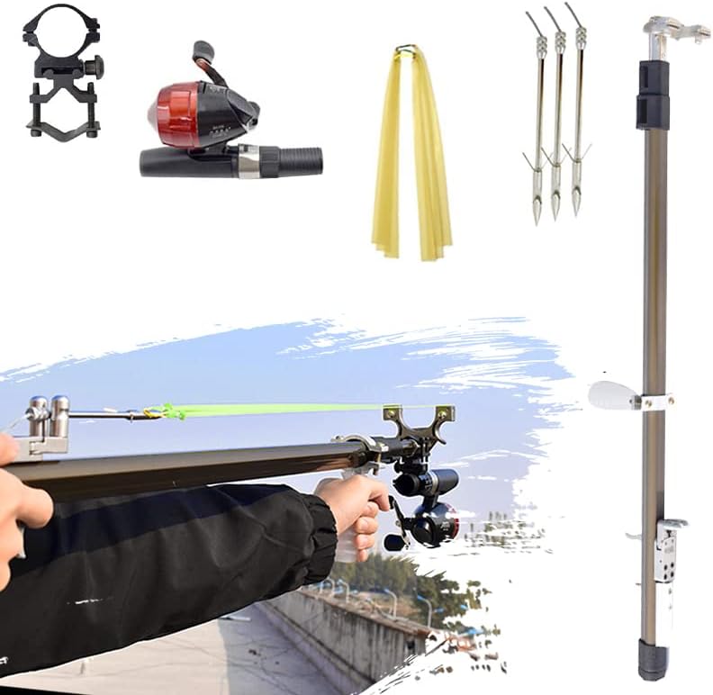 Piaoyu Slingshot, barra larga retráctil de alta potencia de goma de banda de tirachinas paquete, pesca al aire libre y caza y tiro tirachinas