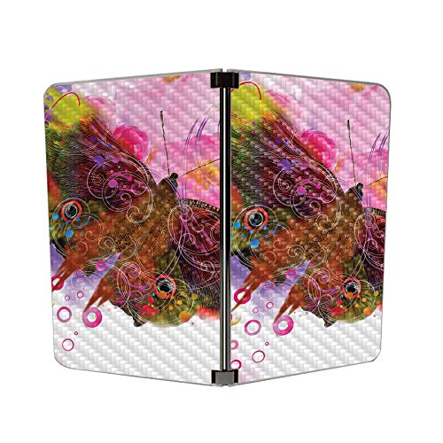 Image of MightySkins Carbon Fiber Skin for Microsoft Surface Duo - Hippie Butterfly | Protective, Durable Textured Carbon Fiber Finish | Easy to Apply | Made in The USA