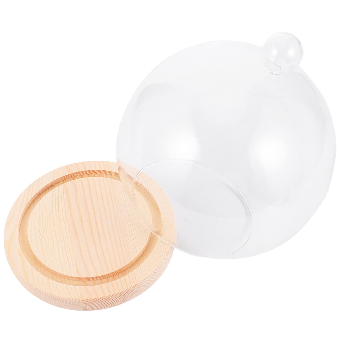 VICASKY 1 Juego Cubierta De Cristal De Flores Preservadas Terrarios De Vidrio para Soporte para Pasteles De Vidrio con Tapa Cúpula De Queso De Madera Antiguo Bambú Cubierta De Comida