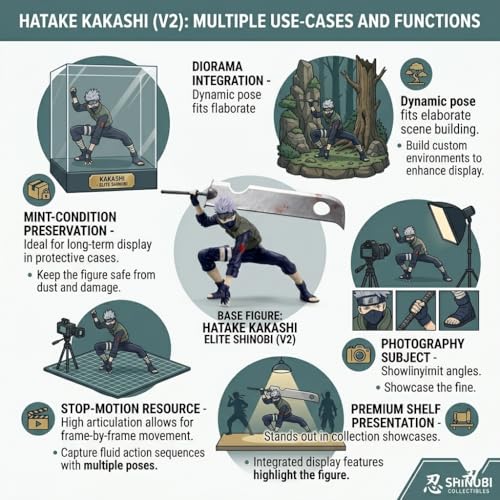 Image of Kakashi Action Figure 15CM Anime Collectible PVC Statue with Dynamic Battle Pose & Oversized Sword, Display Model for Desk Decor, Anime Fans & Collectors(Kakashi Hatake Sword)