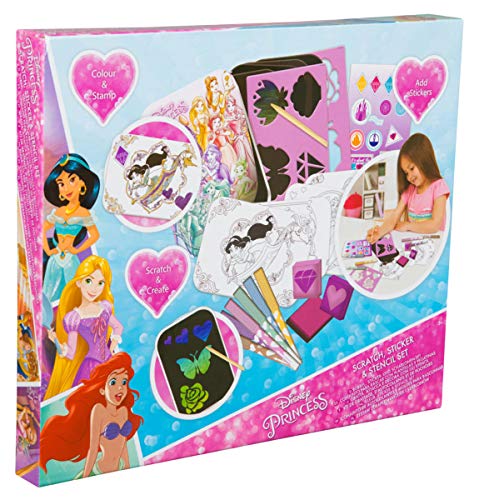 Schilderset Disney Princess met sjablonen, stempelen en veel accessoires, 28-delig