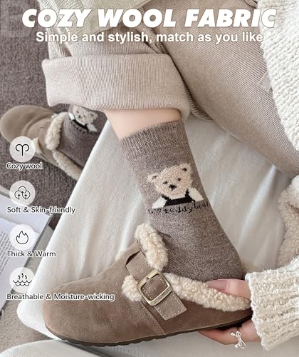 Image of IIG Winter Warm Wool Socks for Women Original Design Trendy Boot Socks Ideal Gift