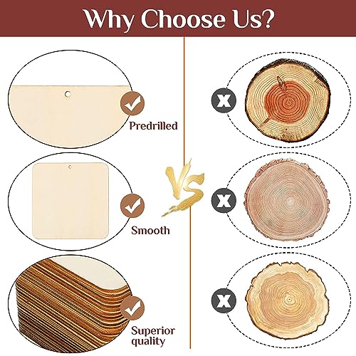 Image of MDF Cutouts | Wooden Cutout for Craft | Pine Wood | Unfinished Tags for Key Chain, Slices Crafts, Xmas, Decorations, Painting | Resin Art Work | MDF Board Cutouts, Square- [50pcs- 5x5 cm]