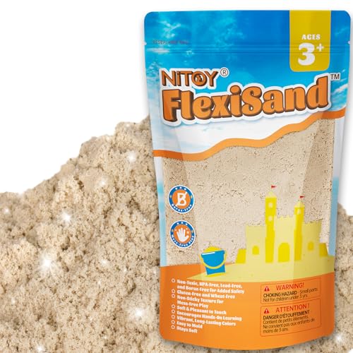 NiToy 1kg Play Sand FlexiSand für Kinder Spielsand Nachfüllpackung für sensorisches Sandkastenspielzeug ideal für kreatives Indoor-Sandspiel (Beige)