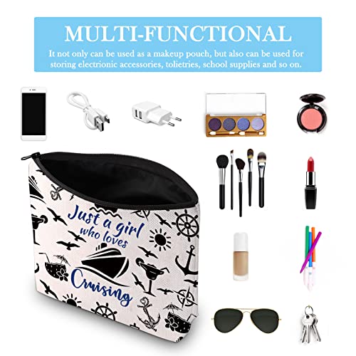 Cruise Trip Vacation Gift Family Cruise Gift Just a Girl Who Loves Cruising Travel Makeup Bag Cruising Lover Gift (Loves Cruising Bag EU) - Image 3