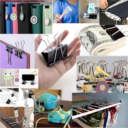 40 Pack 2 inch Black Large Binder Clips - Jumbo Metal Clip Office Supplies, Paper Clamps for Secure Document Binding, Strong Metal Paper Clips image 2