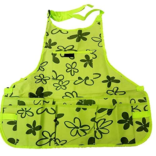 PinkSally Tablier de Jardinage avec 14 Poches Tablier de Travail en Oxford 600D Tablier Organiseur d'outils à Main pour Jardin Bricolage Homme et Femme (Vert) Cover